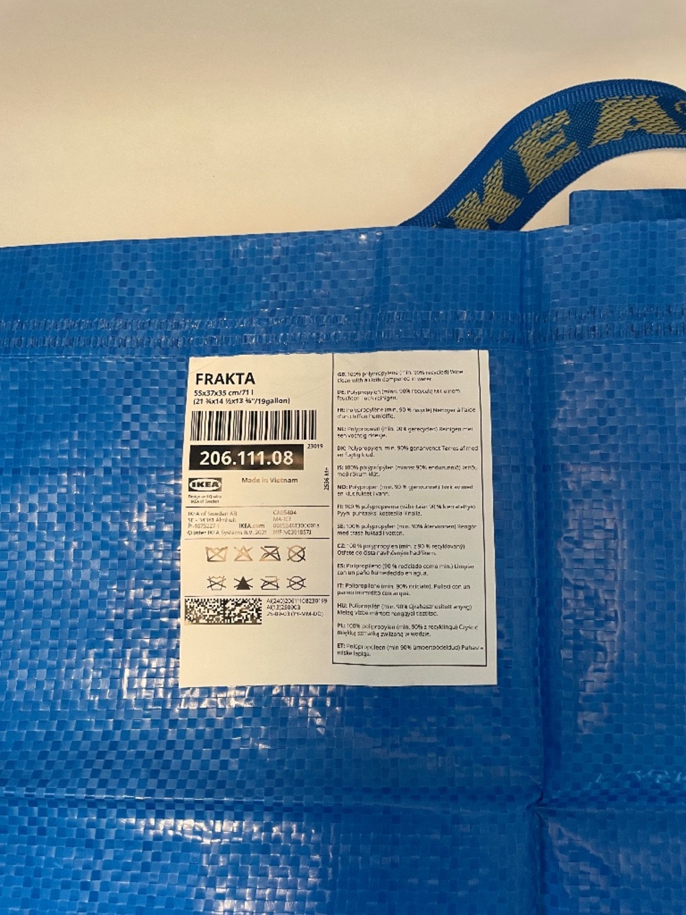 IKEA Frakta Blue Large Shopping Bag (s) Tote - Lot of 2 - 19 gallon New with Tag